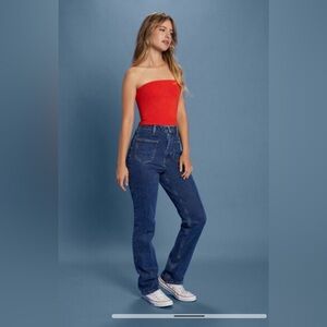 Lee for f21 high rise slim straight jeans